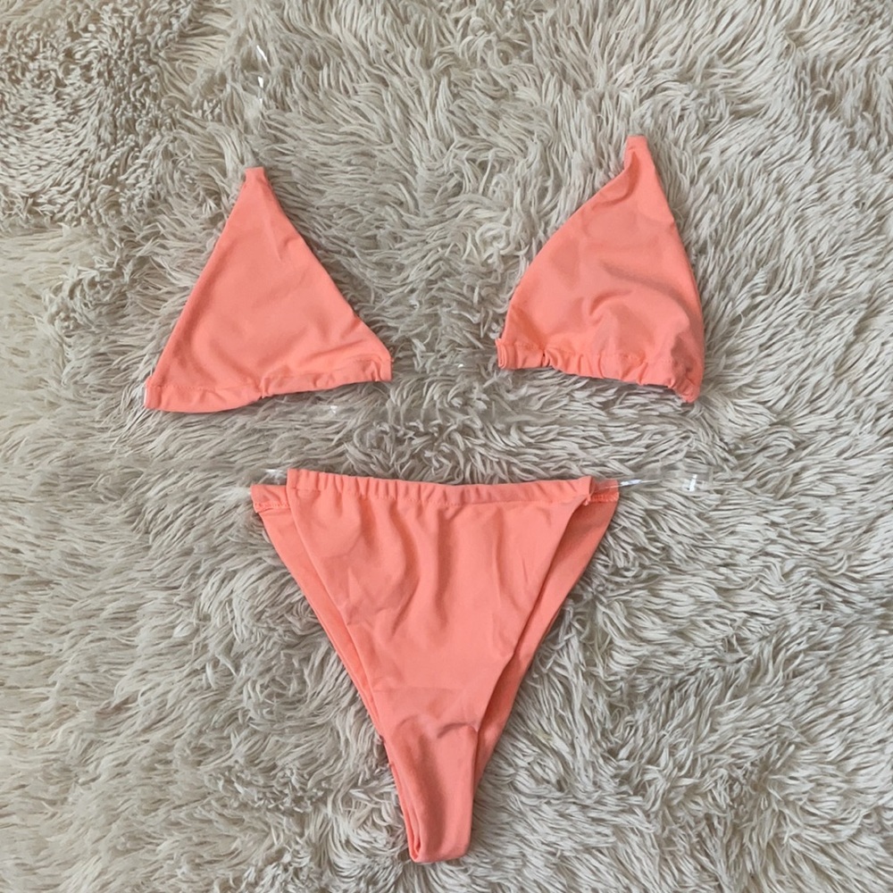Clear strap bikini set